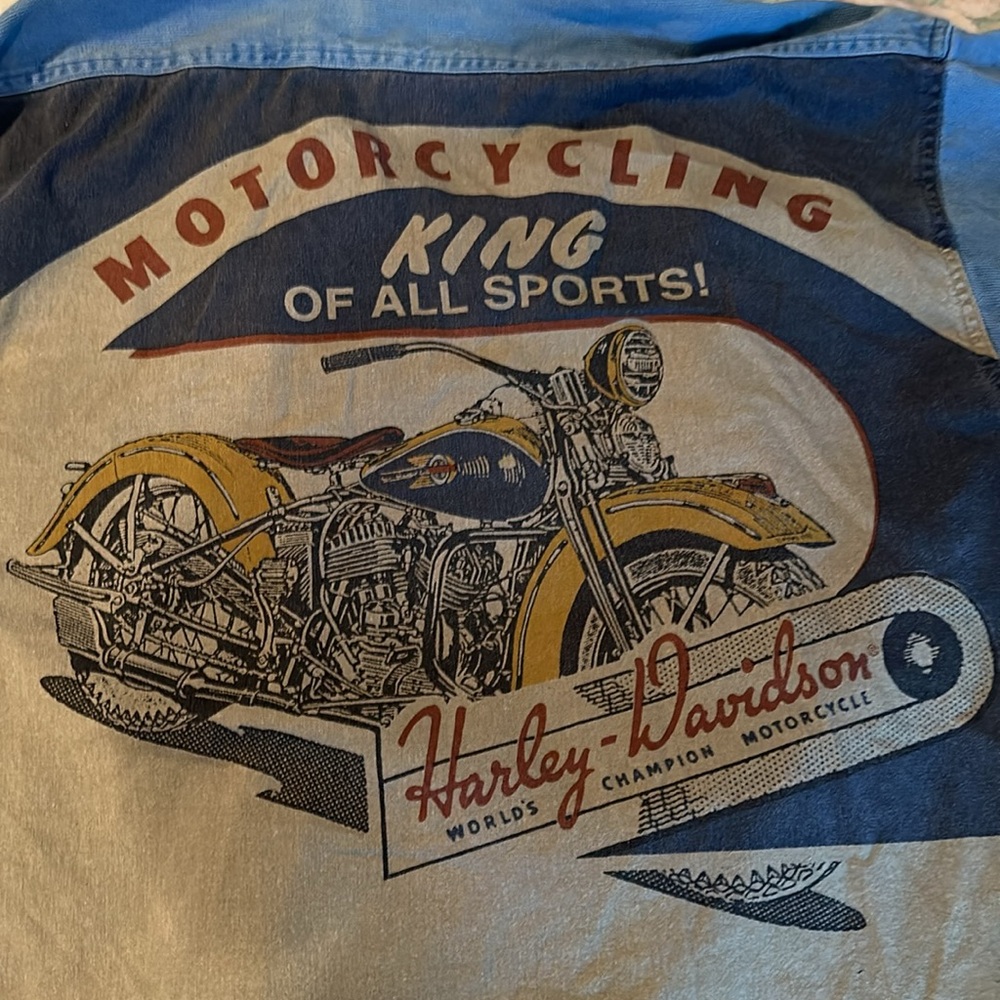 Harley-Davidson Blue Corduroy Button-Up Shirt